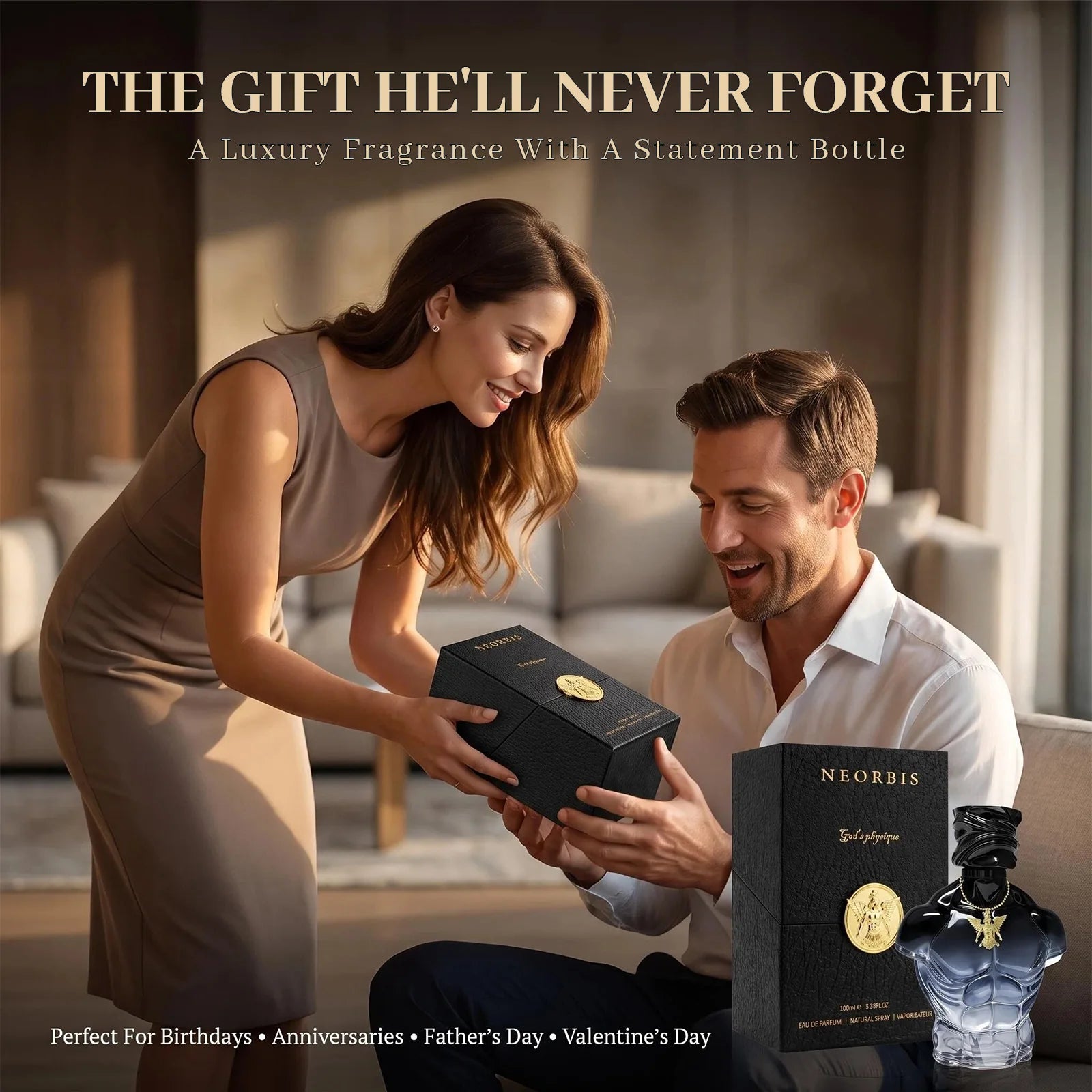 NEORBIS eau de parfum presented as a luxury fragrance gift